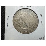 1942 P Walking Liberty Half Dollar Marked AU 55 when purchased