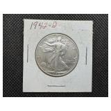 1942 D Silver Liberty Half Dollar