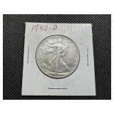1942 D Silver Liberty Half Dollar