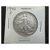 1942 S Silver Walking Liberty Half Dollar