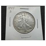 1944 S Silver Walking Liberty Half Dollar