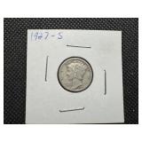 1927 S Silver Mercury Dime