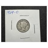 1929 D Silver Mercury Dime