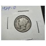 1929 D Silver Mercury Dime