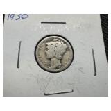 1930 Silver Mercury Dime