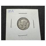 1931 Silver Mercury Dime
