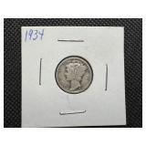 1934 Silver Mercury Dime