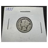 1935 Silver Mercury Dime