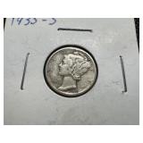 1935 S Silver Mercury Dime