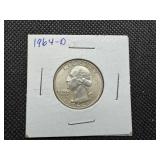 1964 D Silver Washington Quarter