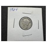 1924 Silver Mercury Dime