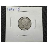 1924 D Silver Mercury Dime