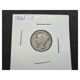 1925 S Silver Mercury Dime