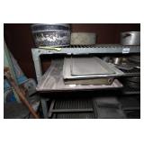 Industrial Rolling Shelf with Large Assortment of Cake and Bread Pans