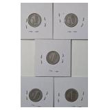 5 - Silver Mercury Dimes (1923)