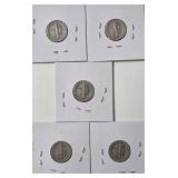 5- Silver Mercury Dimes (1943D,1943S, 1943,1943,1943S)
