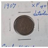 3 - Indian Head Pennies (1904 Die Crack Face, 1906, 1907 Crud Reverse)