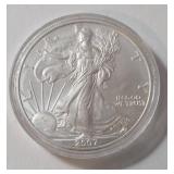 2007  Silver American Eagle in Blue Velvet Box