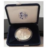 1986 Silver American Eagle - One Ounce Proof Silver Bullion Coin - First Year of Issue - Blue Velvet Box