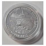 1 Oz Silver Large Mouth Bass - National Fishing Grand Slam - Round