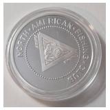 1 Oz Silver Large Mouth Bass - National Fishing Grand Slam - Round