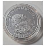1 Oz. Silver Guadeloupe Bass - National Fishing Grand Slam - Round
