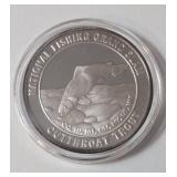 1 Oz. Silver Cut Throat Trout - National Fishing Grand Slam - Round