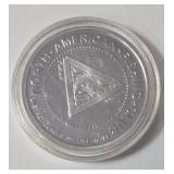 1 Oz. Silver Large Mouth Bass - National Fishing Grand Slam - Round