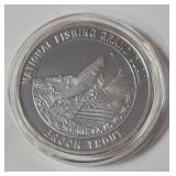 1 Oz. Silver Brook Trout - National Fishing Grand Slam - Round