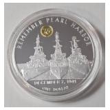 1 Oz. Silver - TUVALU 2017 Queen Elizabeth II - Remember Pearl Harbor 75th Anniversary Edition - December 7, 1941
