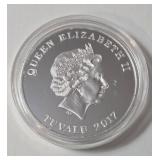1 Oz. Silver - TUVALU 2017 Queen Elizabeth II - Remember Pearl Harbor 75th Anniversary Edition - December 7, 1941