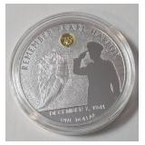 1 Oz. Silver - TUVALU 2017 Queen Elizabeth II - Remember Pearl Harbor 75th Anniversary Edition - December 7, 1941