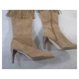 (BSB) Pair of Suede Fringed Knee-Hi...