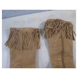 (BSB) Pair of Suede Fringed Knee-Hi...