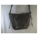 (H-2) Coach Black Leather Handbag P...