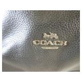 (H-2) Coach Black Leather Handbag P...