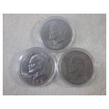 (CNTR) 3 Eisenhower Dollar Coins in...
