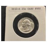 1932-S Washington Quarter BU KEY DATE ONLY 408,000 Minted