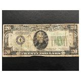 1934 Green Seal $20 Dollar Federal Reserve Note