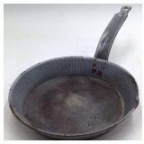 Vintage Gray Speckled Enamel Skillet – Graniteware Frying Pan with Long Handle