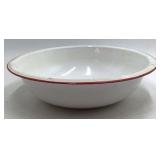Vintage White Enamel Wash Basin – Graniteware with Red Rim