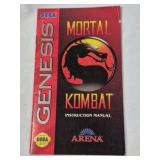 Vintage Sega Genesis Mortal Kombat Instruction Manual