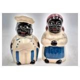 Vintage Ceramic Black Americana Salt and Pepper Shakers