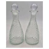 Vintage Clear Glass Decanter Set