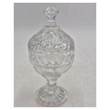 Vintage Cut Crystal Candy Jar – Diamond Point Pedestal Base