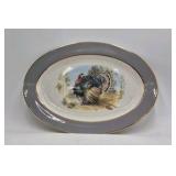 Embassy Vitrified China Oval Platter – Turkey in Landscape Scene