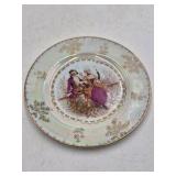 Vintage Porcelain Plate – Iridescent Glaze with Rococo Couple Scene Daniels Japan