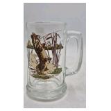 Vintage Glass Beer Mug – Northern Pike Fishing Scene