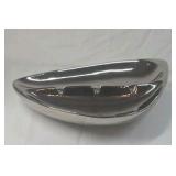 Vintage Chrome ceramic Ashtray – Teardrop Shape Triple Grooves