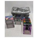 Vintage Zip Disks, Floppy Disks, and Carrying Case – Fujifilm, Memorex, Iomega